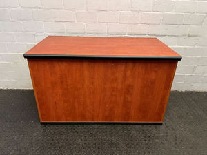 Brown Wooden Sliding Door Filing Cabinet