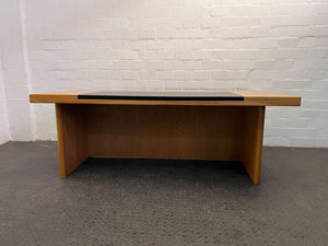 Light Brown Wooden Boardroom Table with Black Side (Width: 211cm)(Height: 75cm)