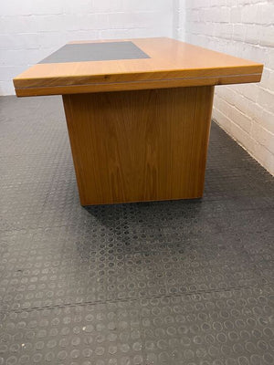 Light Brown Wooden Boardroom Table with Black Side (Width: 211cm)(Height: 75cm)