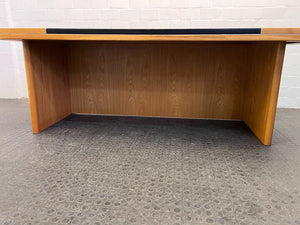 Light Brown Wooden Boardroom Table with Black Side (Width: 211cm)(Height: 75cm)