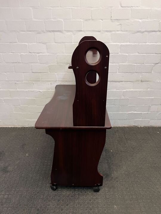 Dark Brown Office Computer Desk with Keyboard Tray (Scratch Marks) (Width: 111cm)(Height: 133.5cm) - PRICE DROP