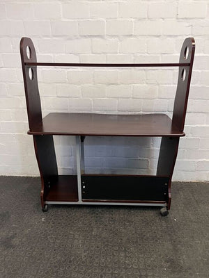 Dark Brown Office Computer Desk with Keyboard Tray (Scratch Marks) (Width: 111cm)(Height: 133.5cm)