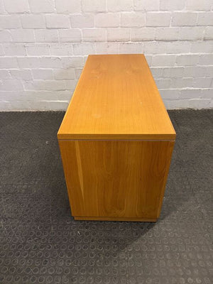 Light Brown Credenza Cabinet with Sliding Door (Width: 136cm)(Height: 66.5cm)