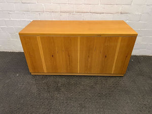 Light Brown Credenza Cabinet with Sliding Door (Width: 136cm)(Height: 66.5cm)