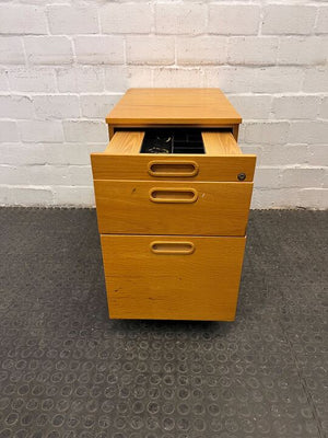 Light Brown Three Drawer Desk Credenza (Width: 63cm)(Height: 65cm)