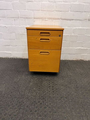 Light Brown Three Drawer Desk Credenza (Width: 63cm)(Height: 65cm)