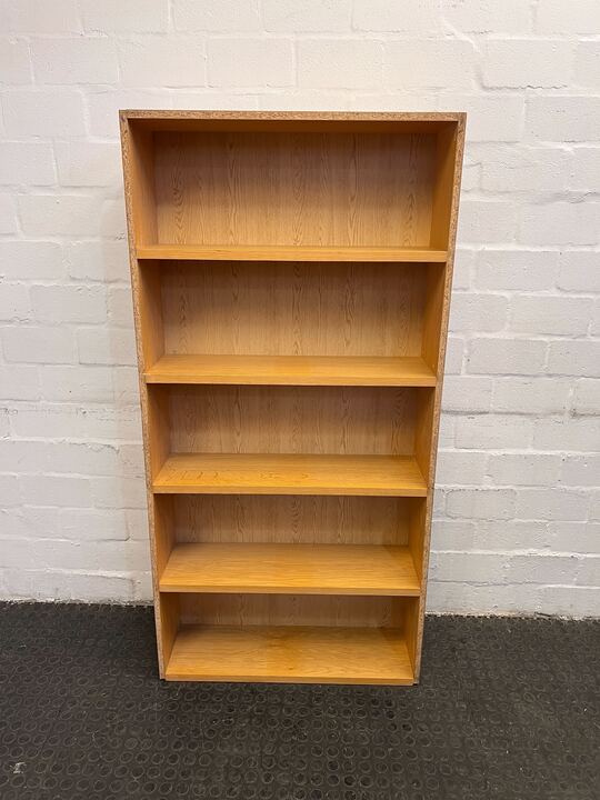 Light Brown Five Tier Bookshelf (Width: 77cm)(Height: 154.5cm) - REDUCED