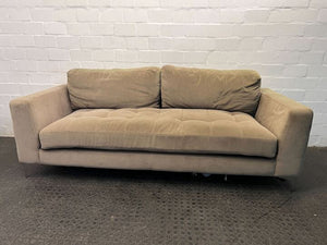 Three Seater Gray Coricraft Couch (Torn Bottom)