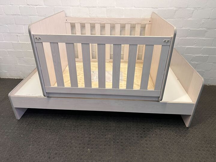 Cream Wooden Baby Cot with Easy Breathe Baby Mattress