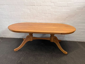 Light Brown MidCentury Styled Oval Dining Room Table (Width: 211cm)(Height: 73cm)