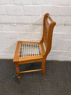 Wooden Old Fashioned Riempie Chair (Cracked Wooden Back)