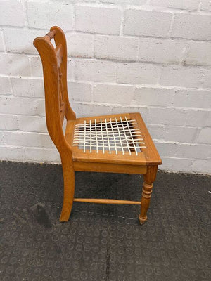 Wooden Old Fashioned Riempie Chair (Cracked Wooden Back)