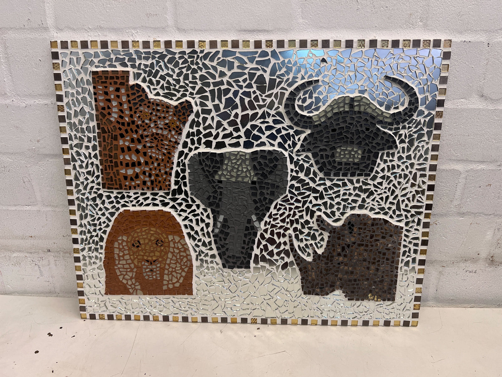 Big Five Mosaic Golden Framed Table Coaster