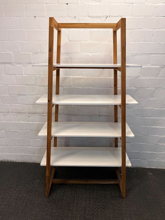 MidCentury Four Tier Open Wooden Bookshelf (Width: 96cm)(Height: 175.5cm) - REDUCED