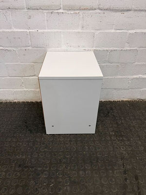 White Simple Wooden Bedside Table with One Drawer - REDUCED