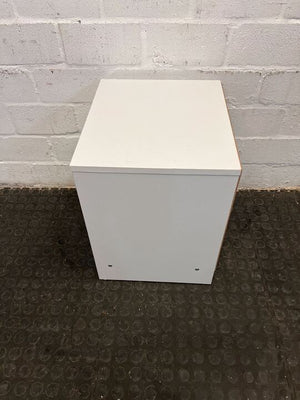 White Simple Wooden Bedside Table with One Drawer - REDUCED