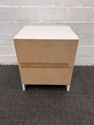 White Simple Wooden Bedside Table with One Drawer - REDUCED