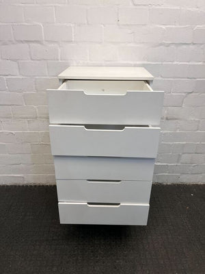 Modern Peg Legged Five Drawer Cupboard (Width: 60cm)(Height: 120.5cm)