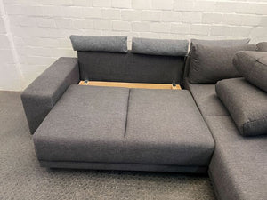 Gray L-Shaped Adjustable Sleeper Couch