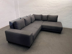 Gray L-Shaped Adjustable Sleeper Couch