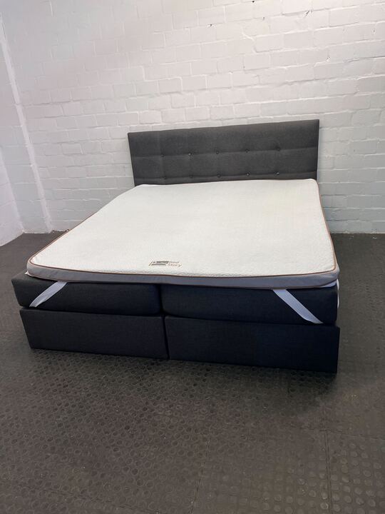 BedStory Super King Sized Bed with Black Upholstered Headboard