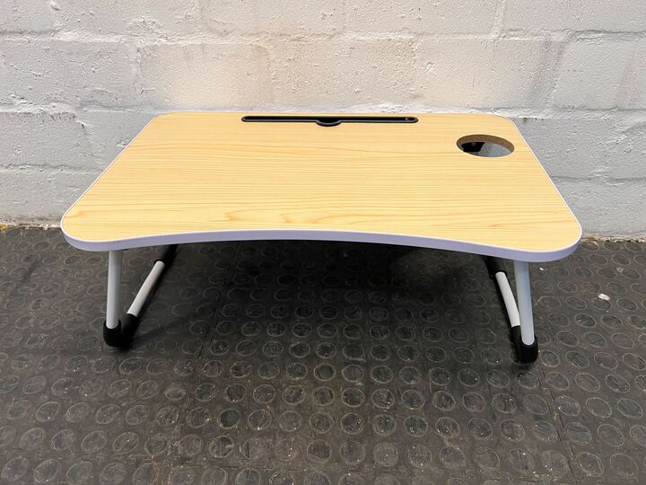 Light Brown Small Foldable Laptop Table (Width: 60cm)(Height: 26cm)