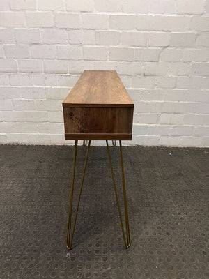 Modern Styled  Golden Sided Entrance Table with Two Drawers (Width: 120cm)(Height: 79cm)