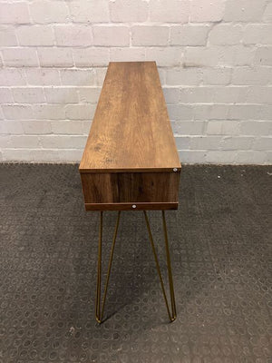 Modern Styled  Golden Sided Entrance Table with Two Drawers (Width: 120cm)(Height: 79cm)