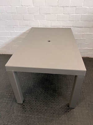 Plastic Gray Outdoor Patio Table (Width: 135cm)(Height: 73.5cm)