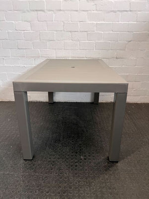 Plastic Gray Outdoor Patio Table (Width: 135cm)(Height: 73.5cm)