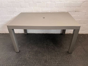 Plastic Gray Outdoor Patio Table (Width: 135cm)(Height: 73.5cm)