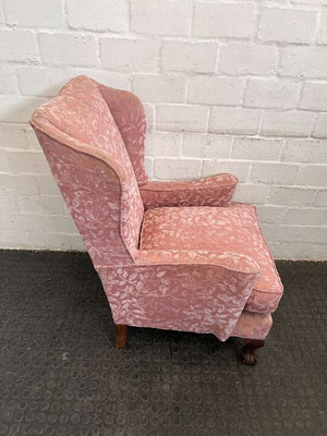 Edwardian Styled Pink Wingback Chair