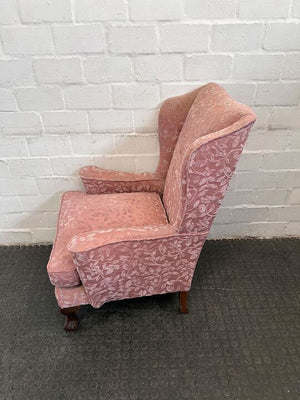 Edwardian Styled Pink Wingback Chair