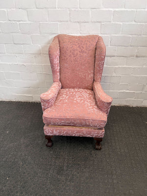 Edwardian Styled Pink Wingback Chair