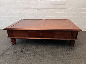 Serengetti Dark Brown Coffee Table with Drawers (Width: 160cm)(Height: 44cm)