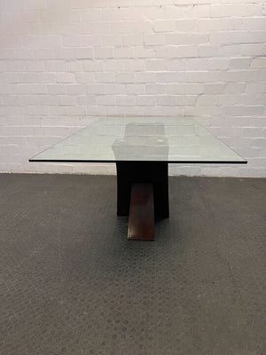 Bateu Dark Brown Coffee Table with Glass Top (Minor Scratches) (Width: 200cm)(Height: 76cm)