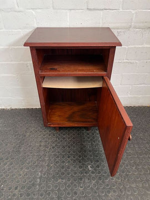 Vintage Old Fashioned Styled Dark Brown Bedside Table with Cabinet (Width: 54cm)(Height: 78cm)