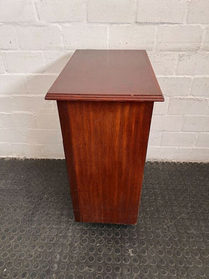 Vintage Old Fashioned Styled Dark Brown Bedside Table with Cabinet (Width: 54cm)(Height: 78cm)