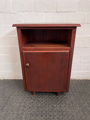 Vintage Old Fashioned Styled Dark Brown Bedside Table with Cabinet (Width: 54cm)(Height: 78cm)