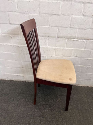 Venice Dark Brown Teak Dining Room Chair with White Cushion