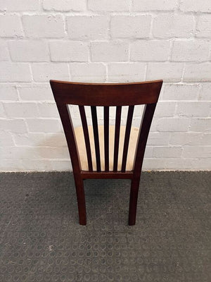 Venice Dark Brown Teak Dining Room Chair with White Cushion