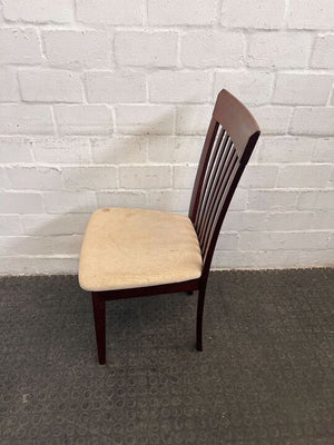 Venice Dark Brown Teak Dining Room Chair with White Cushion