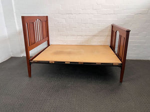 Light Brown Antique Styled Double Bed Frame - REDUCED