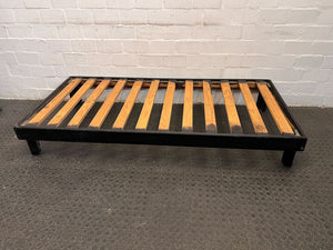 Farmer Black Single Wooden Bed Frame