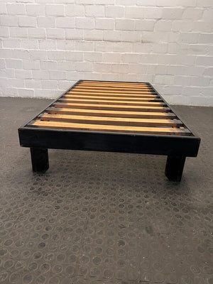 Farmer Black Single Wooden Bed Frame