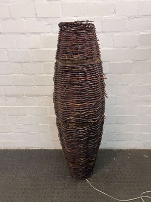 Retro Styled Woven Vase Shaped Basket Lamp