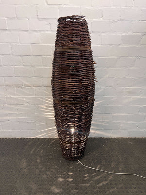 Retro Styled Woven Vase Shaped Basket Lamp