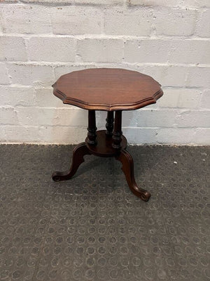 Dark Brown Tripod Vintage Styled Wooden Side Table (Width: 44cm)(Height: 50.5cm)