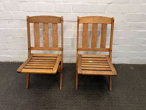 Light Brown Foldable Wooden Patio Chair