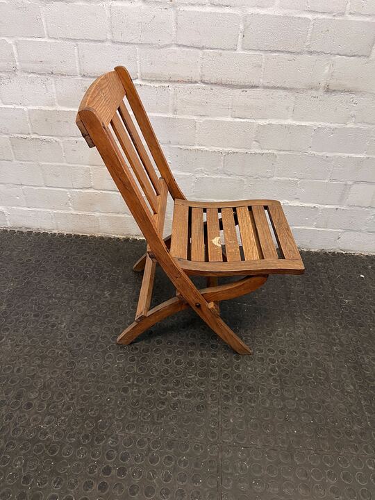 Light Brown Foldable Wooden Patio Chair